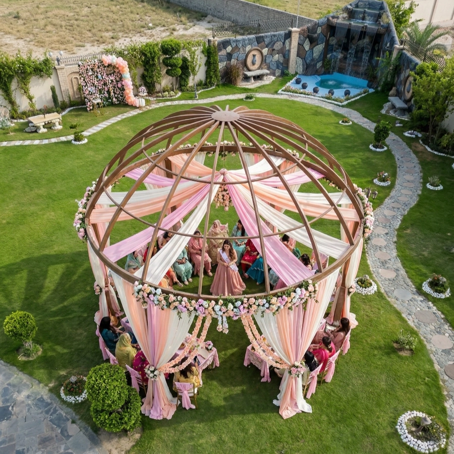 Outdoor birthday celebration setup at AH Royal Resort Islamabad with scenic views, decorations, and a private family-friendly environment