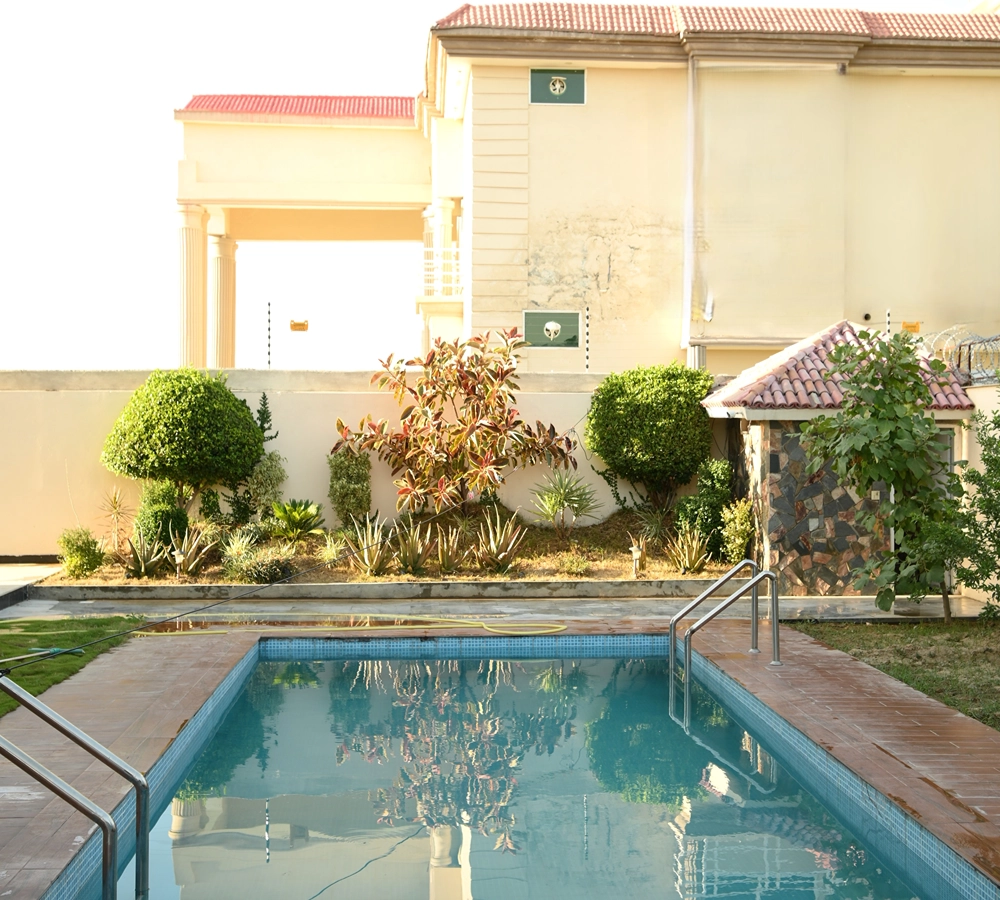 Luxury farm house in Islamabad for rent with a private swimming pool near Islamabad Airport at AH Royal Resort.