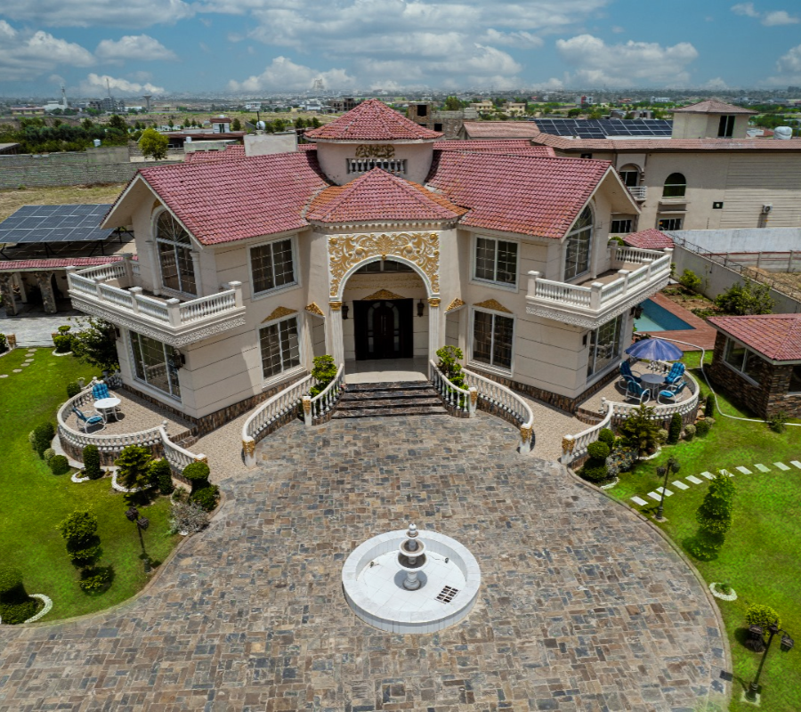 Luxury farmhouse venue in Islamabad with scenic outdoor space, ideal for corporate photoshoots, CEO portraits, and team events