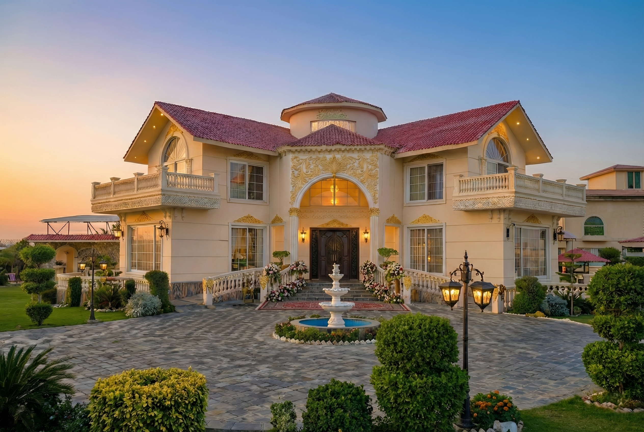 Luxury farmhouse in Islamabad exterior view used as ideal location for professional model portfolio photoshoot sessions
